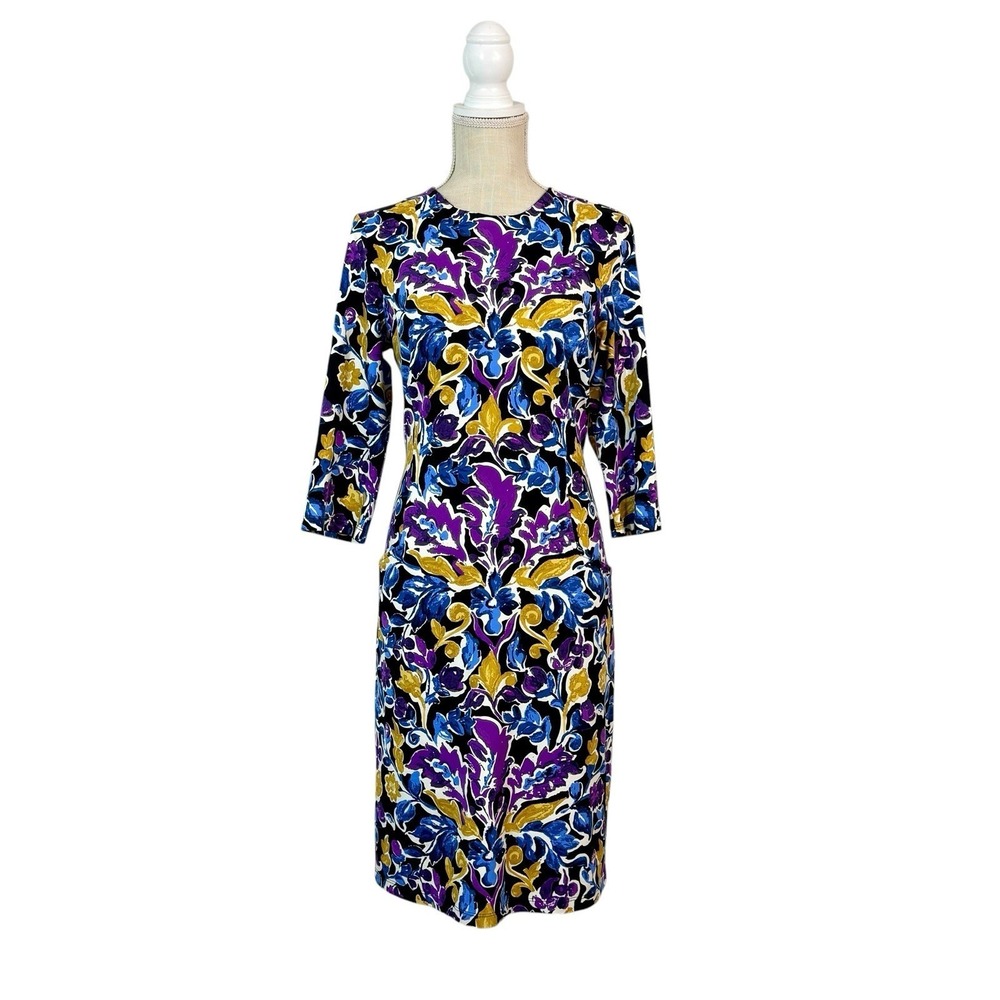 J. McLaughlin | Catalyst Artist Floral Catalina Cloth Dress Sz MD Pockets‎